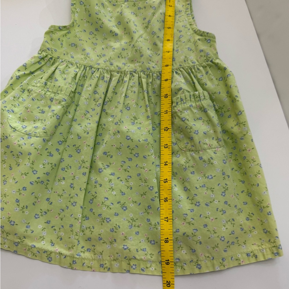 Green Floral Pocket Sleeveless Casual Dress for Girls - Picture 7 of 7